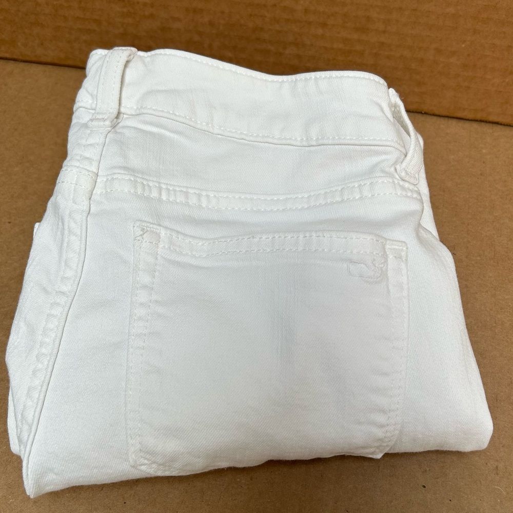 Vineyard Vines Star Embroidered Skinny White Denim‎ Stretch Jeans size 0